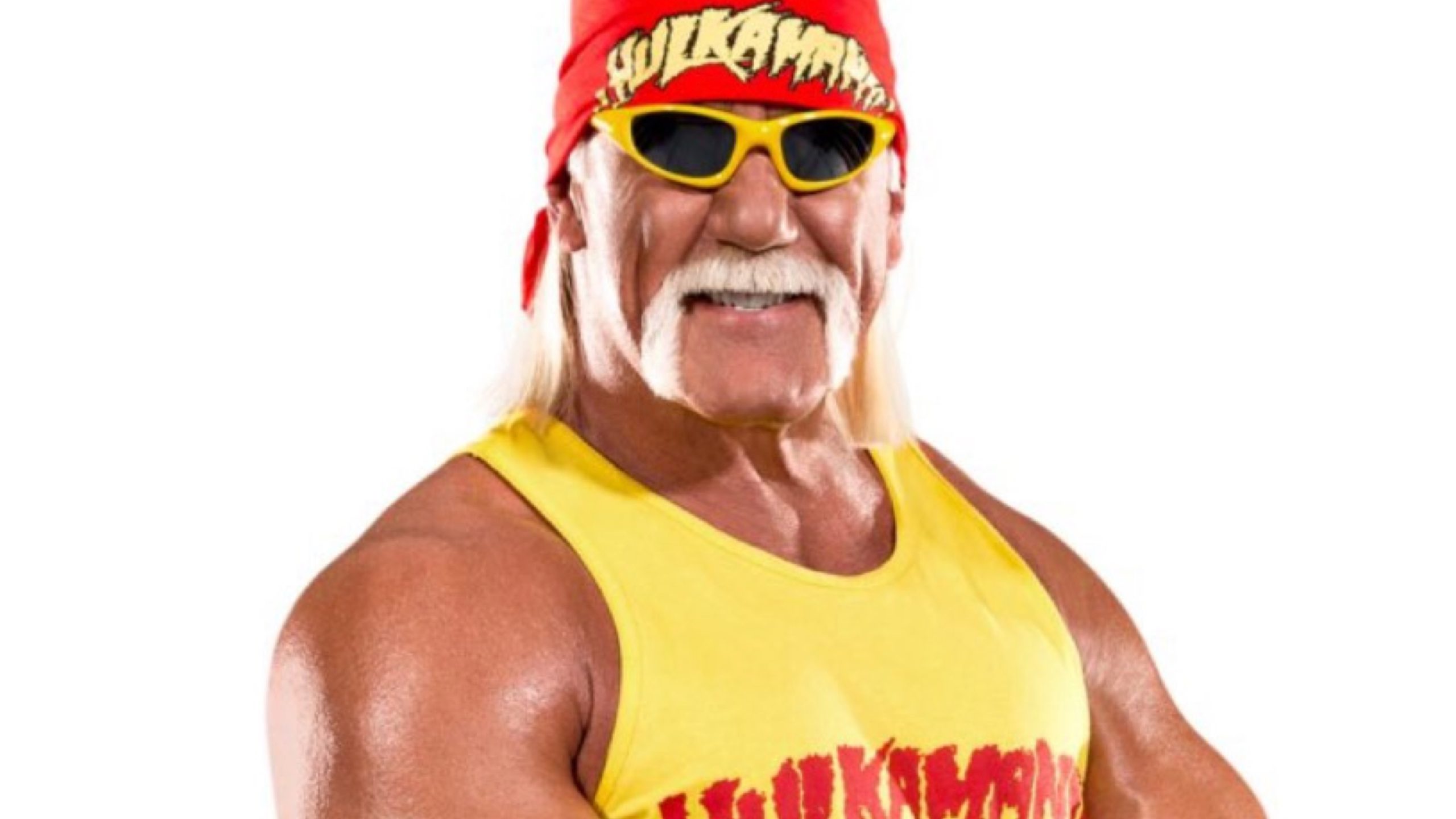The late Hulk Hogan pictured in iconic wrestling gear