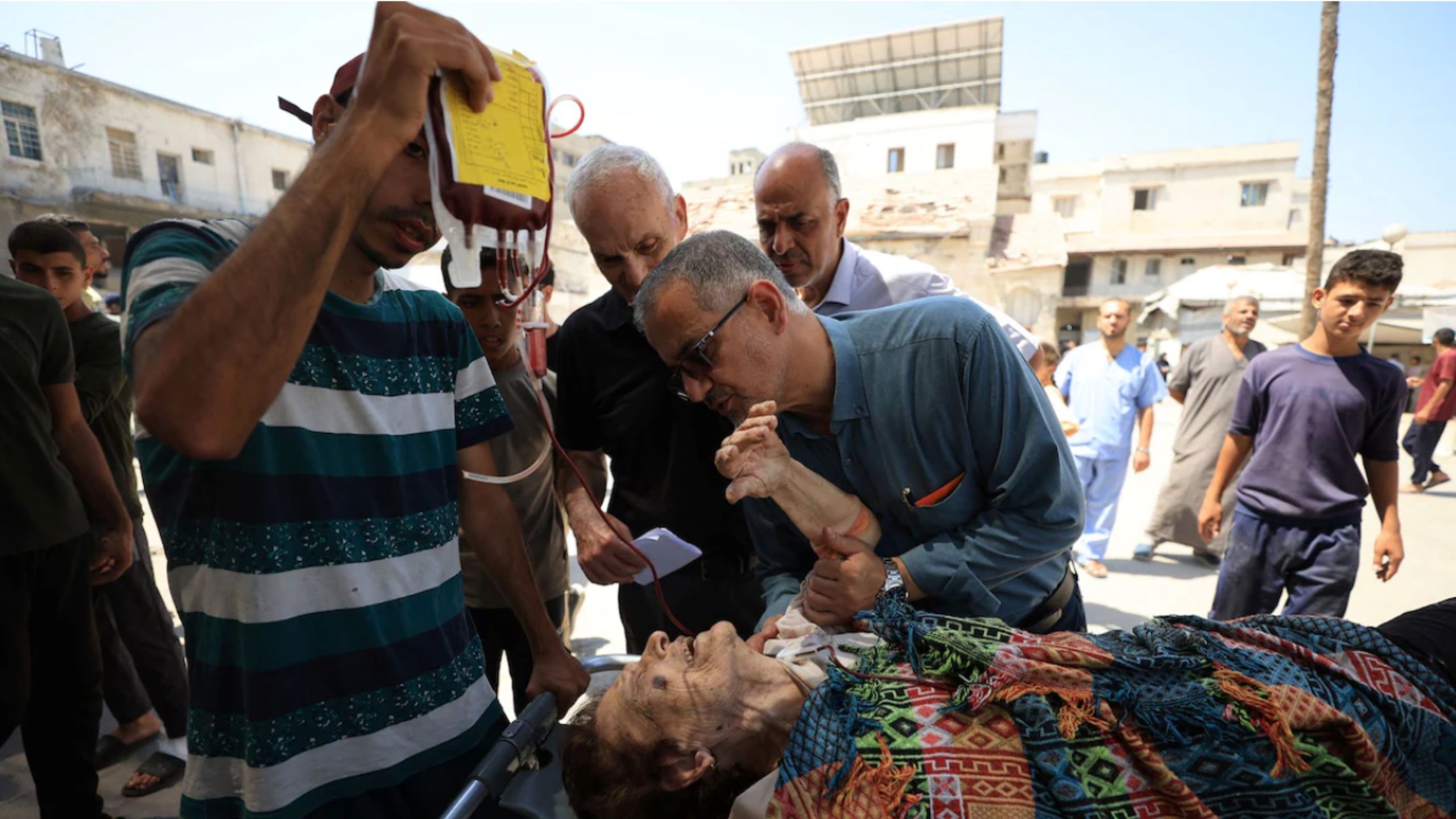 Woman injured after the Israeli airstrike on Gaza church