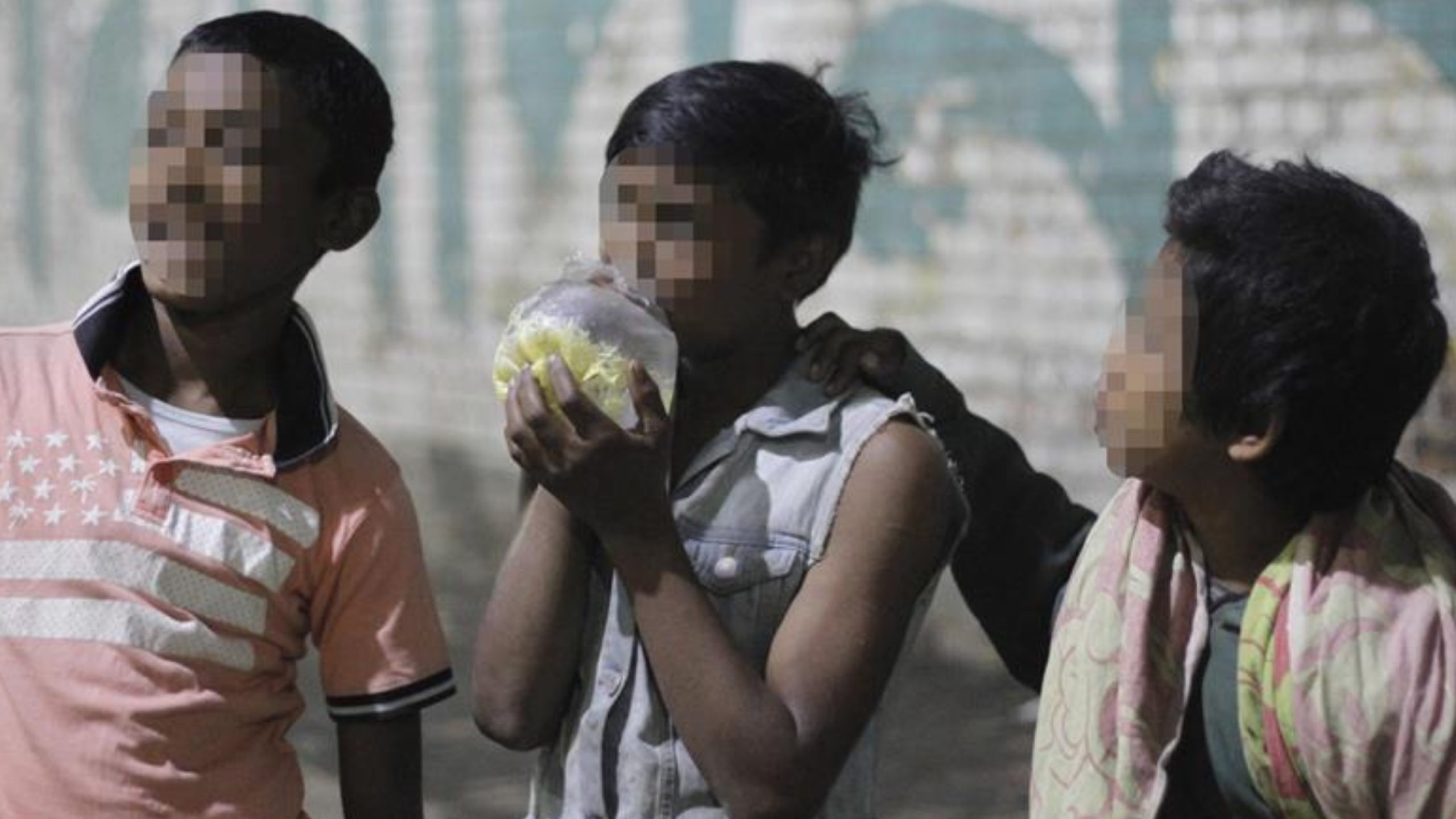 children abusing drugs