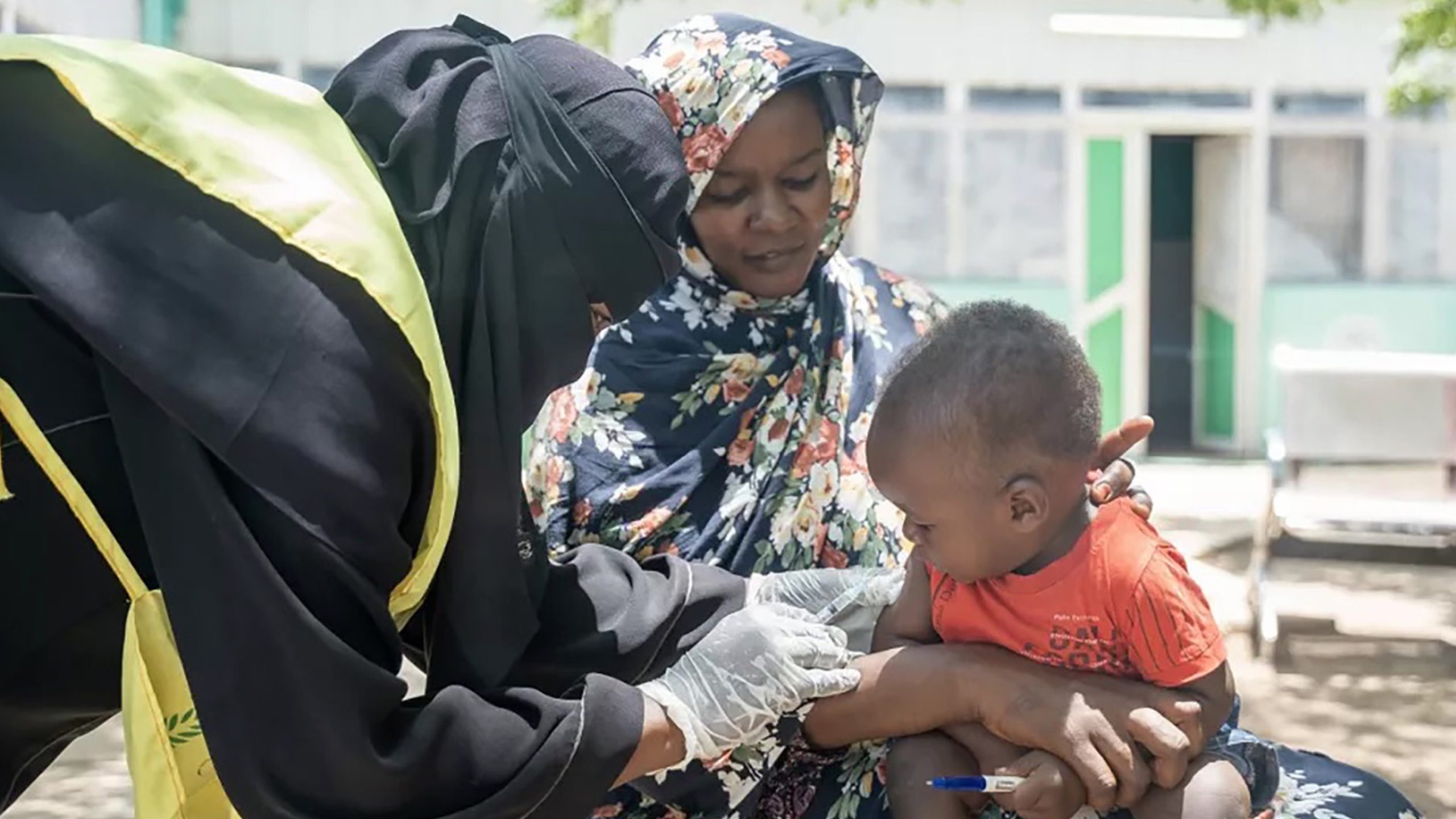 Sudan Child getting vaccine