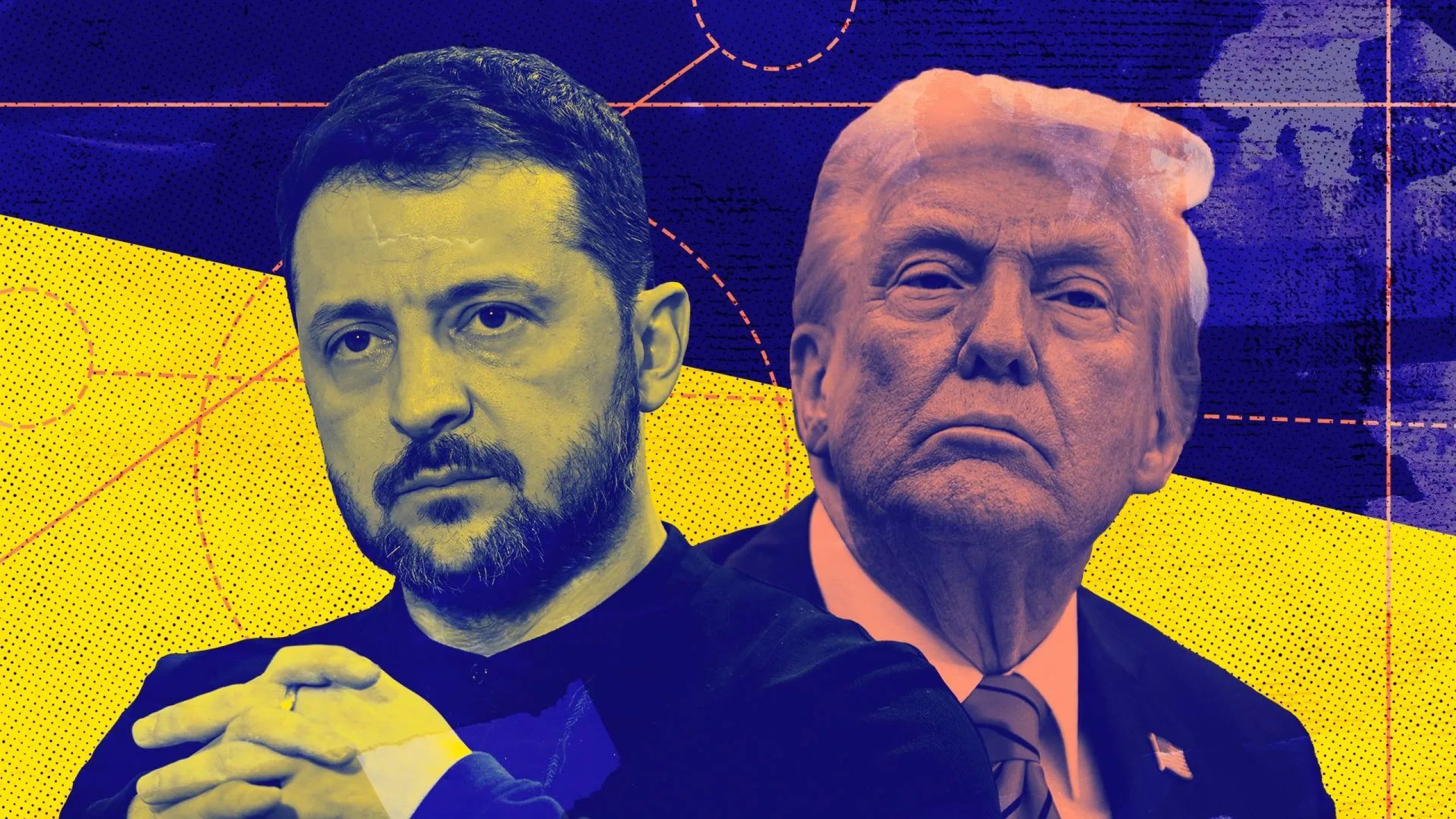 Ukrainian President Volodymyr Zelensky and USA President Donald Trump